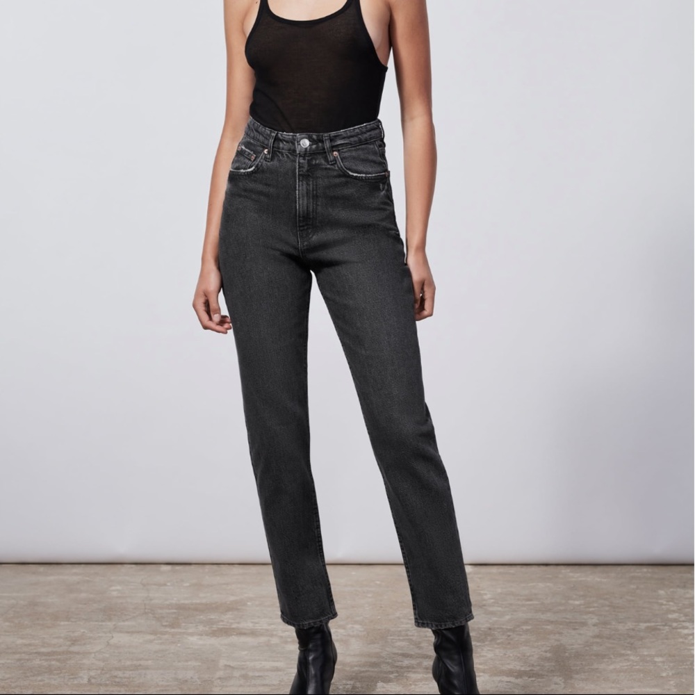 Zara high waisted mom fit jeans